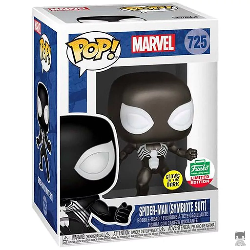 Figura Funko Pop! Spider-Man (Traje simbionte) en su caja