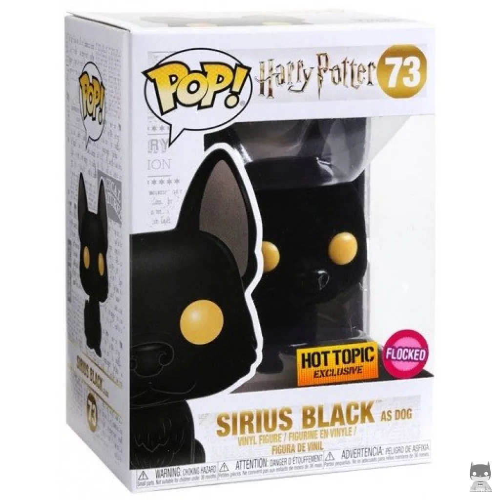 Figura Funko Pop! Sirius Black como perro (Flocado) en su caja