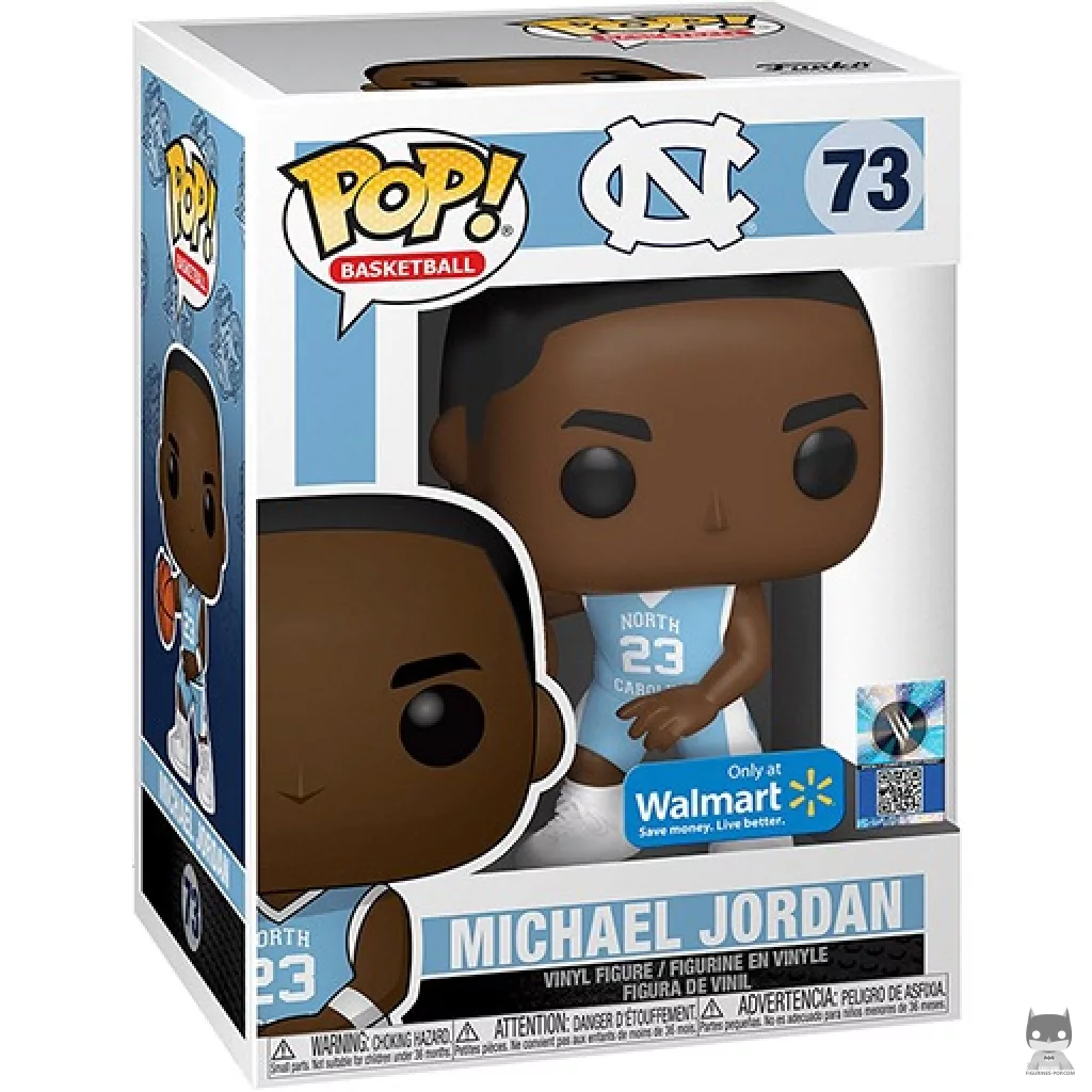 Figura Funko Pop! Michael Jordan (UNC local) en su caja