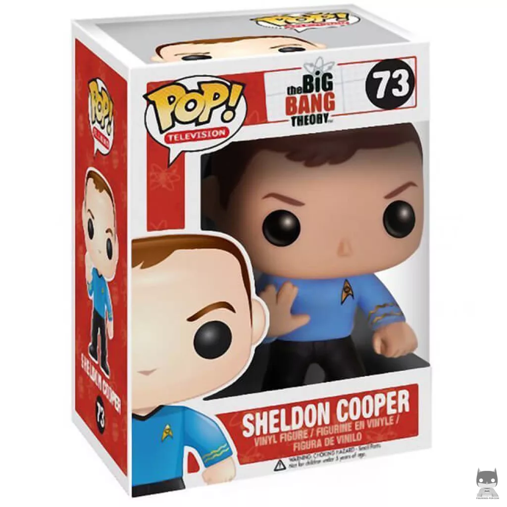 Figura Funko Pop! Sheldon Cooper (Star Trek) en su caja