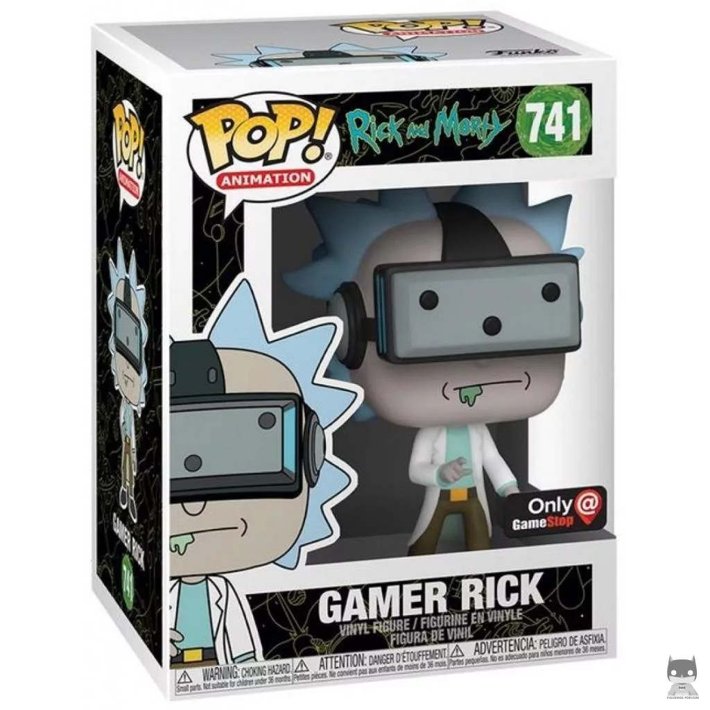 Figura Funko Pop! Rick gamer en su caja