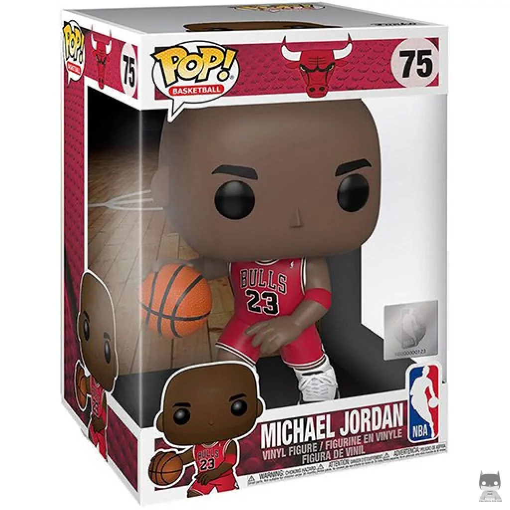 Figura Funko Pop! Michael Jordan (Rojo) (Supersized) en su caja
