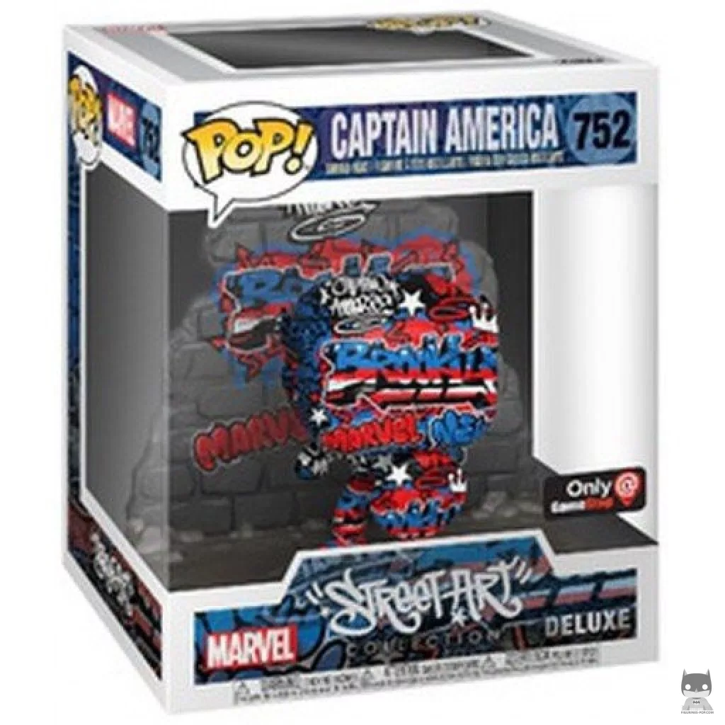 Figura Funko Pop! Capitán América Street Art en su caja