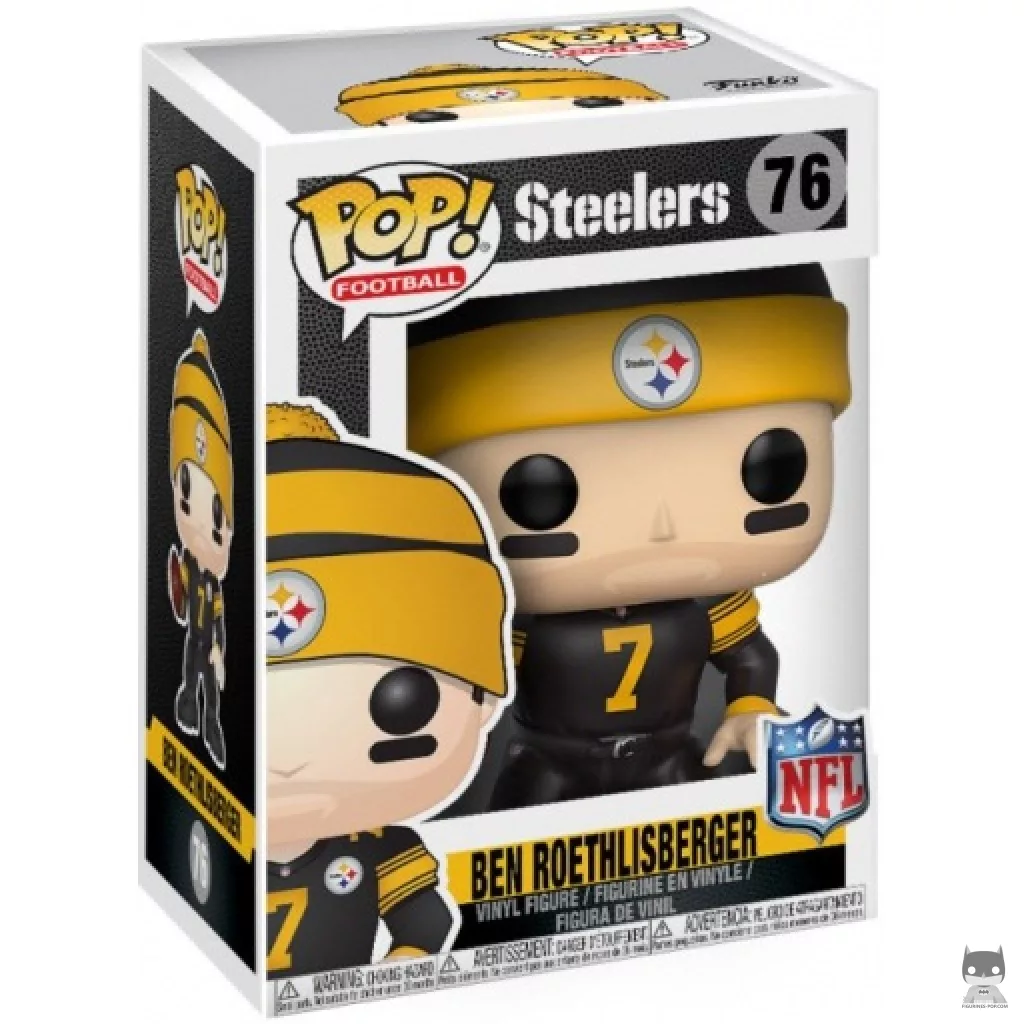 Figura Funko Pop! Ben Roethlisberger (Steelers Color Rush) en su caja