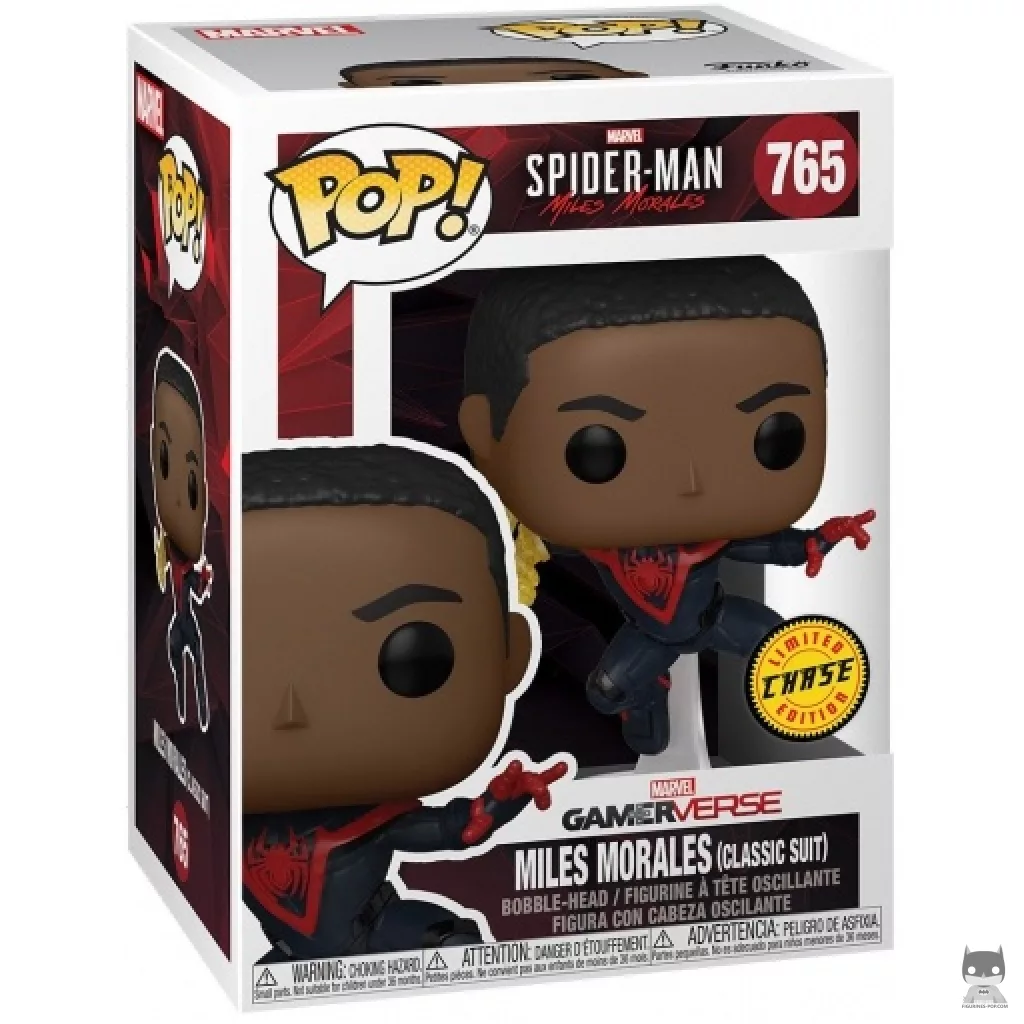 Figura Funko Pop! Miles Morales (Traje clásico) (Chase) en su caja