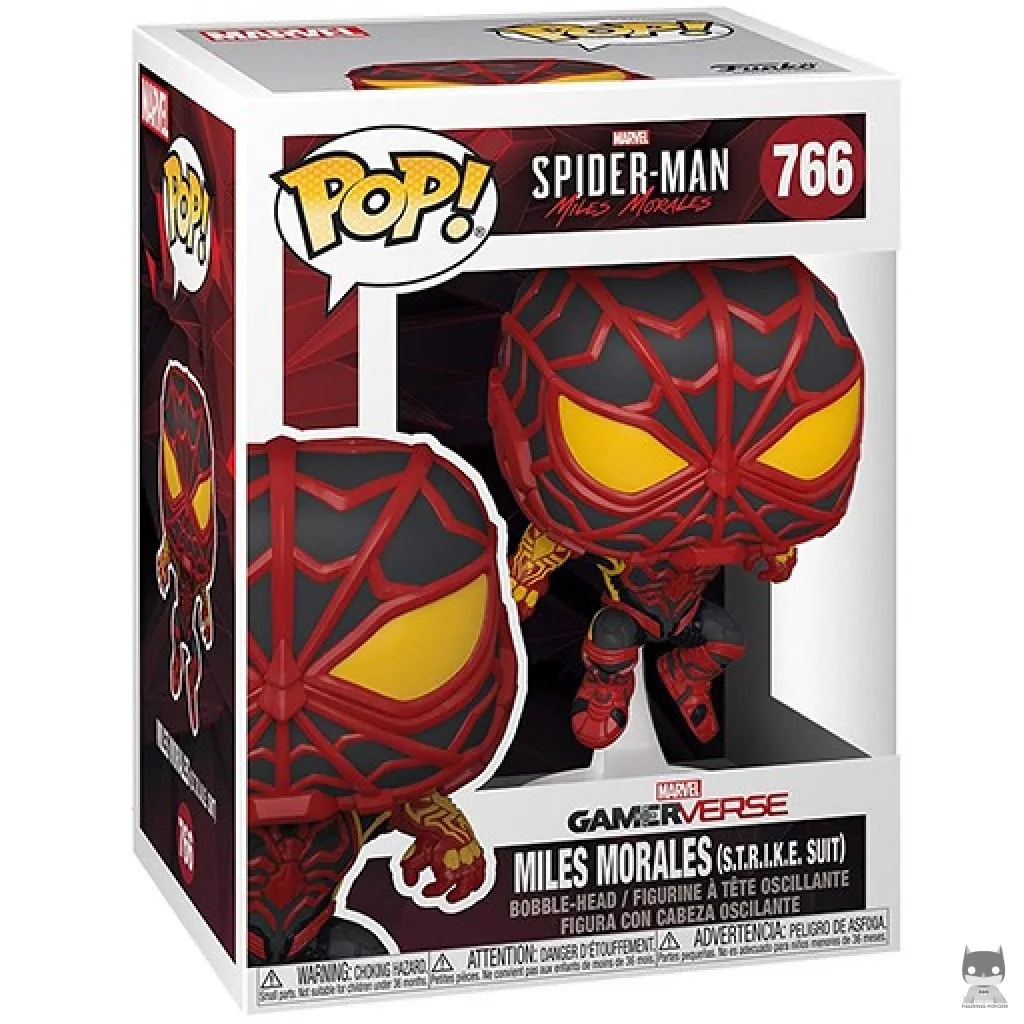 Figura Funko Pop! Miles Morales (Traje S.T.R.I.K.E.) en su caja