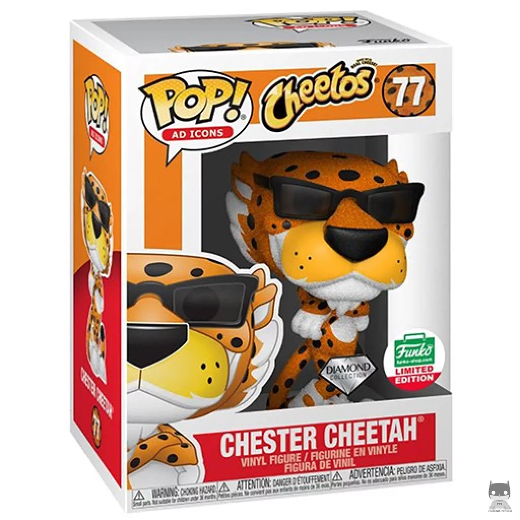 Figura Funko Pop! Chester Cheetah (Purpurina de diamante) en su caja
