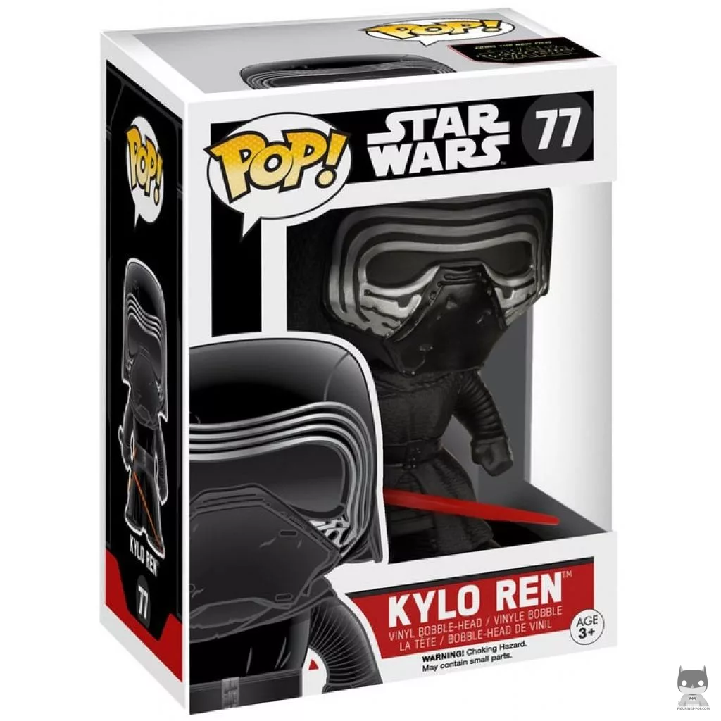 Figura Funko Pop! Kylo Ren sin capucha en su caja