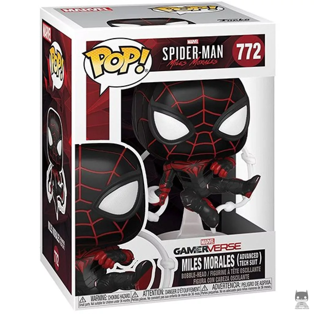 Figura Funko Pop! Miles Morales (Traje de tecnología avanzada) en su caja