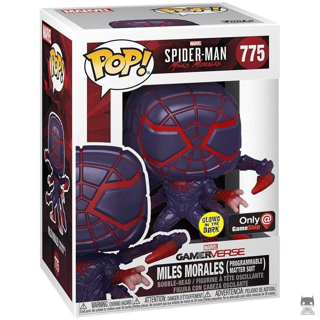 Figura Funko Pop! Miles Morales (Traje de materia programable) en su caja