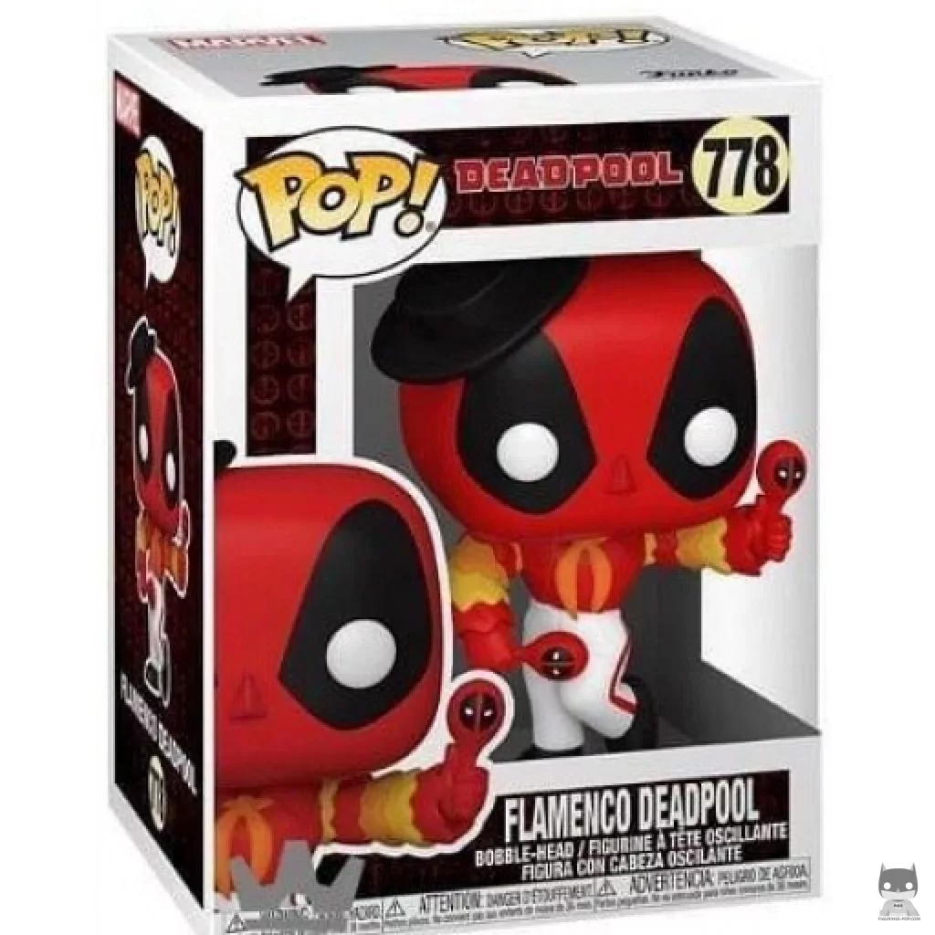 Figura Funko Pop! Deadpool flamenco en su caja