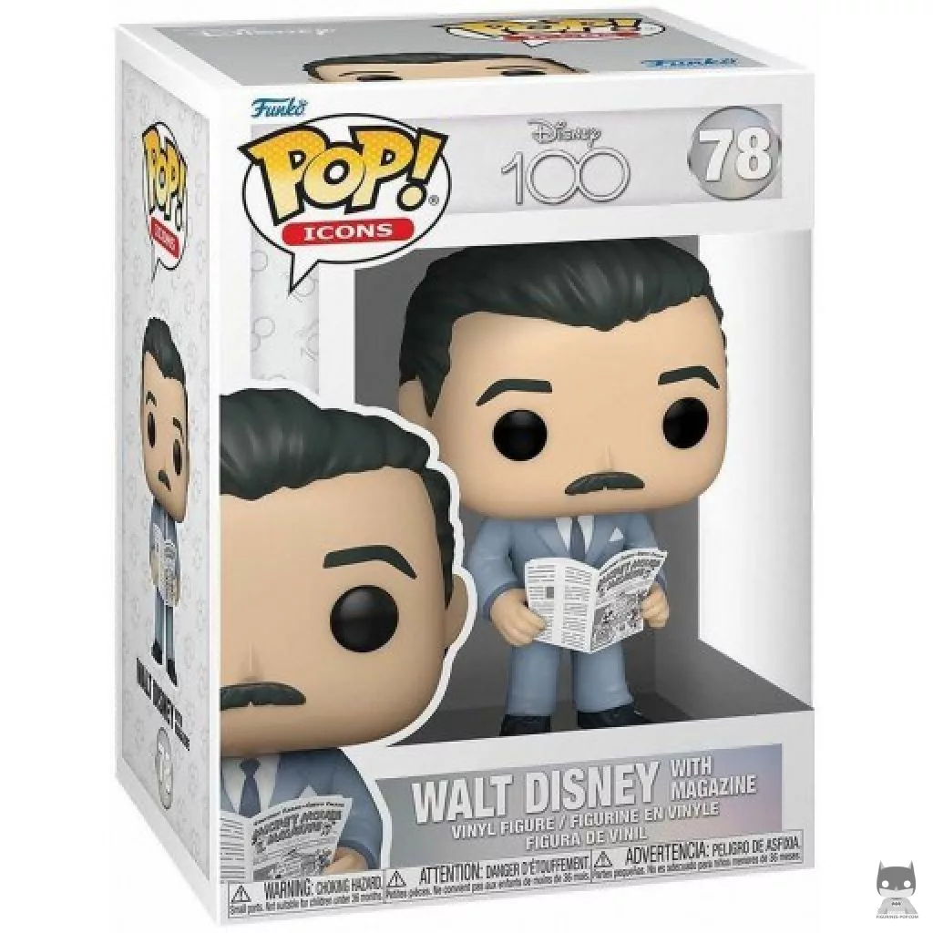 Figura Funko Pop! Walt Disney con revista en su caja