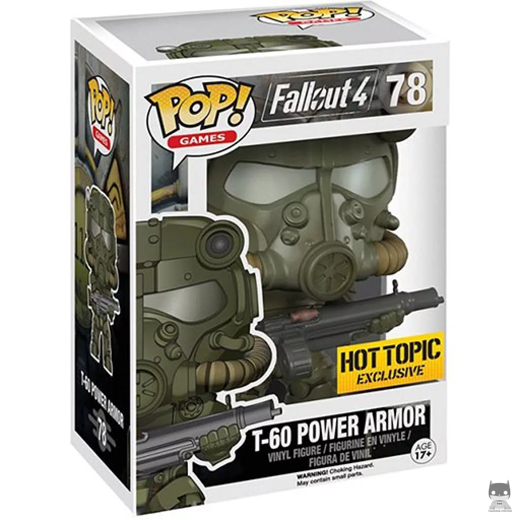 Figura Funko Pop! Servoarmadura T-60 (Verde) en su caja