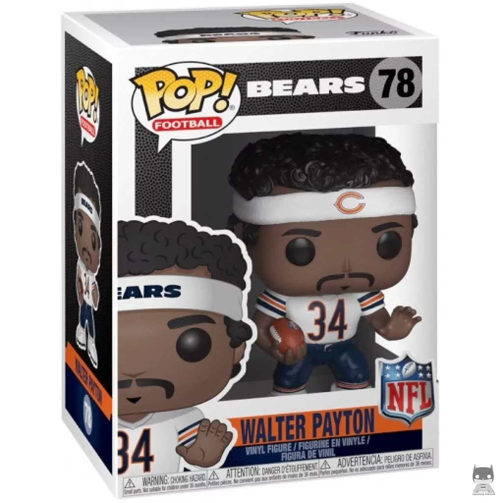Figura Funko Pop! Walter Payton (Camiseta visitante) en su caja