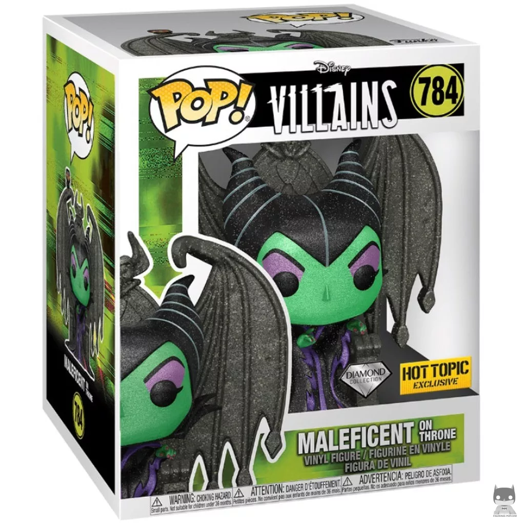 Figura Funko Pop! Maléfica en el trono (Purpurina de diamante) en su caja