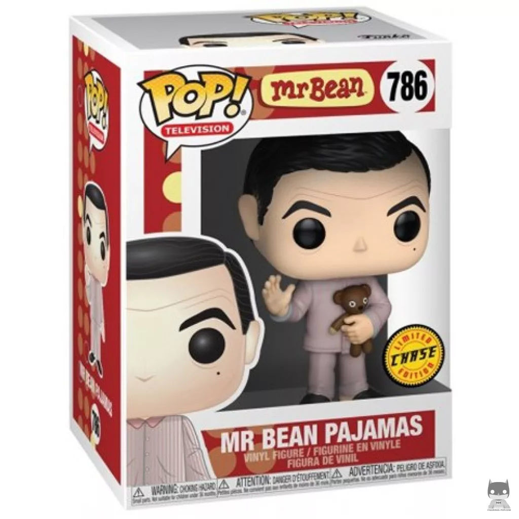 Figura Funko Pop! Mr. Bean en pijama (Chase) en su caja