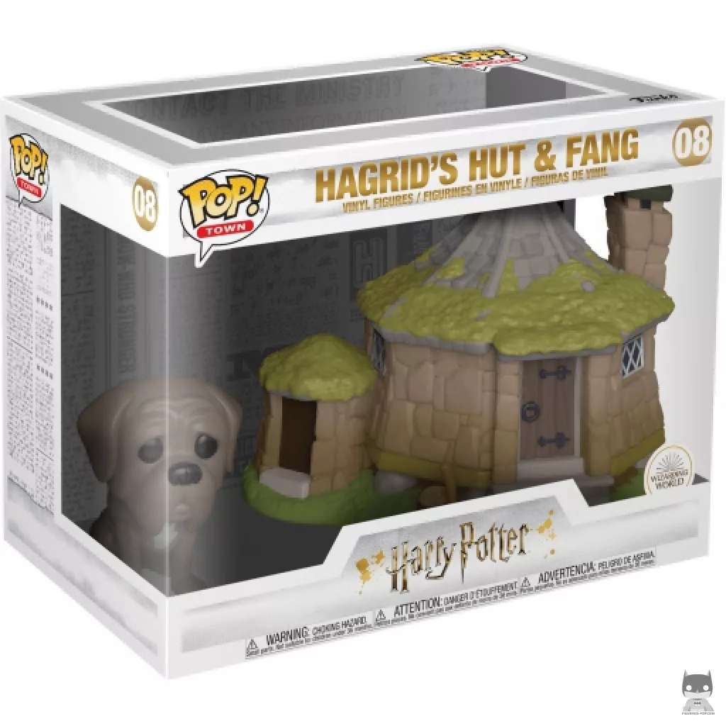 Figura Funko Pop! La cabaña de Hagrid con Fang en su caja