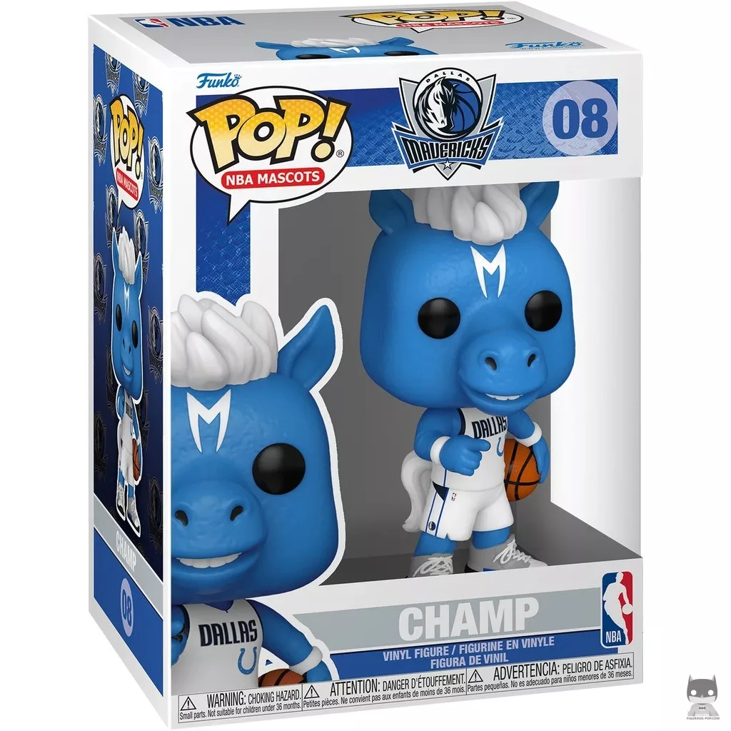 Figura Funko Pop! Champ (Dallas Mavericks) en su caja