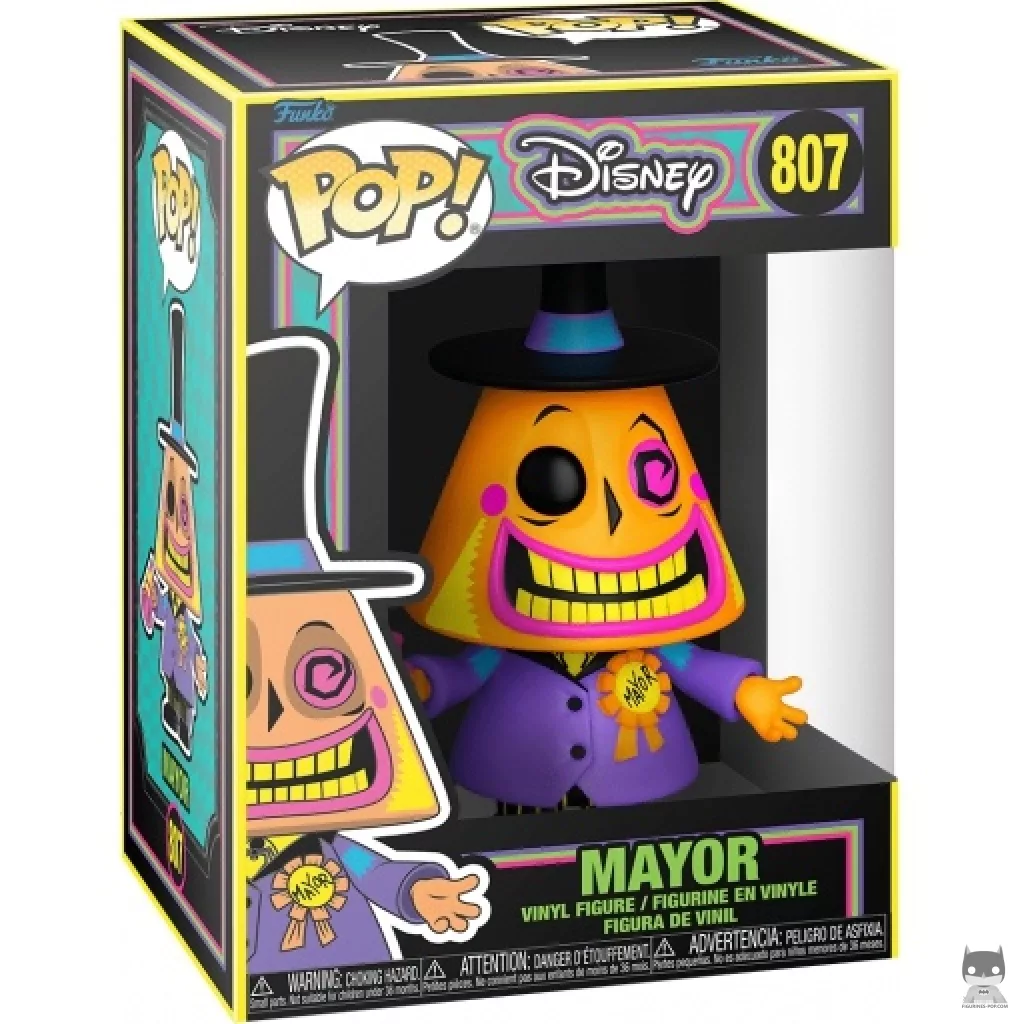Figura Funko Pop! Alcalde (Luz negra) en su caja