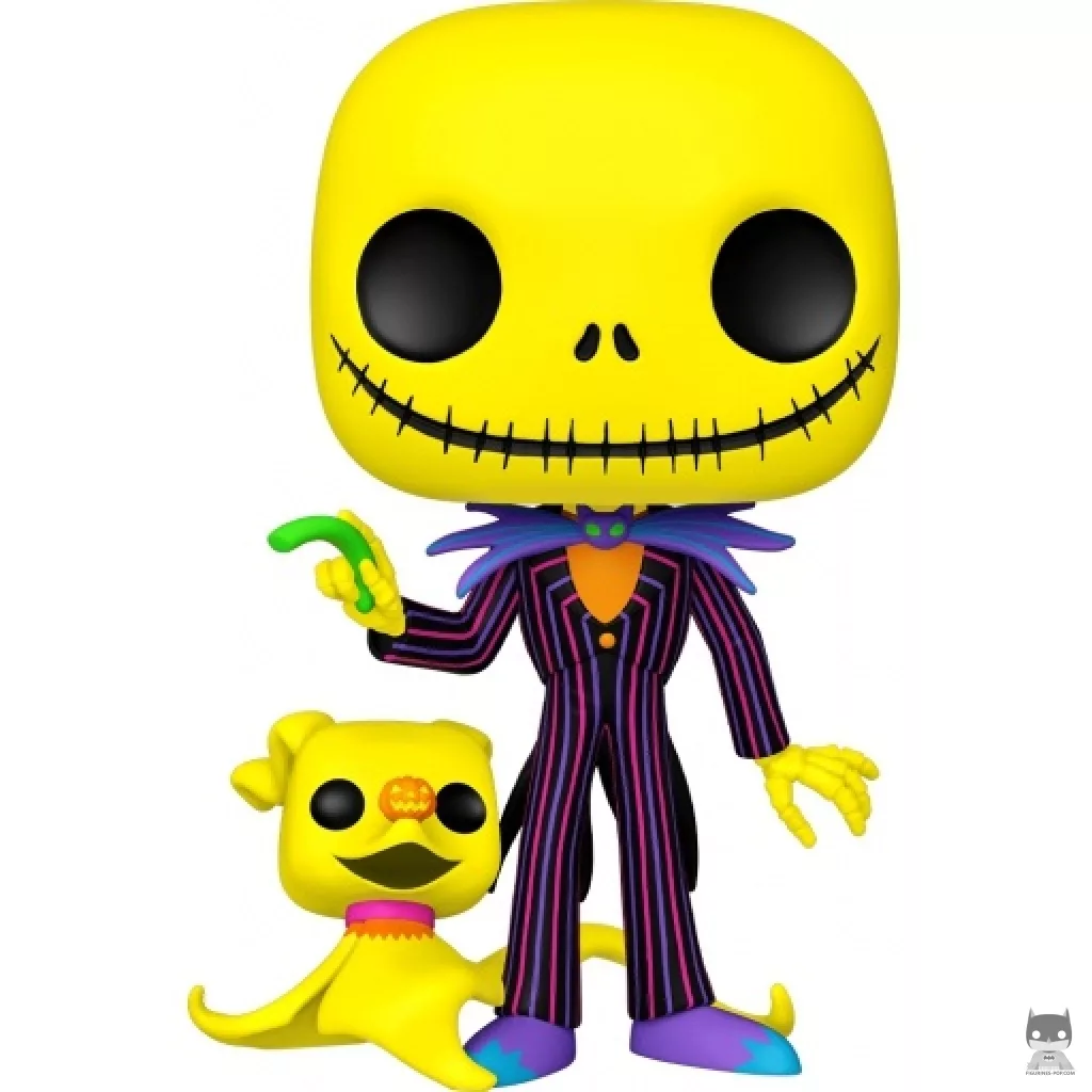 Figura Funko Pop! Jack Skellington con Zero (Supersized & Luz negra) (Pesadilla antes de Navidad)