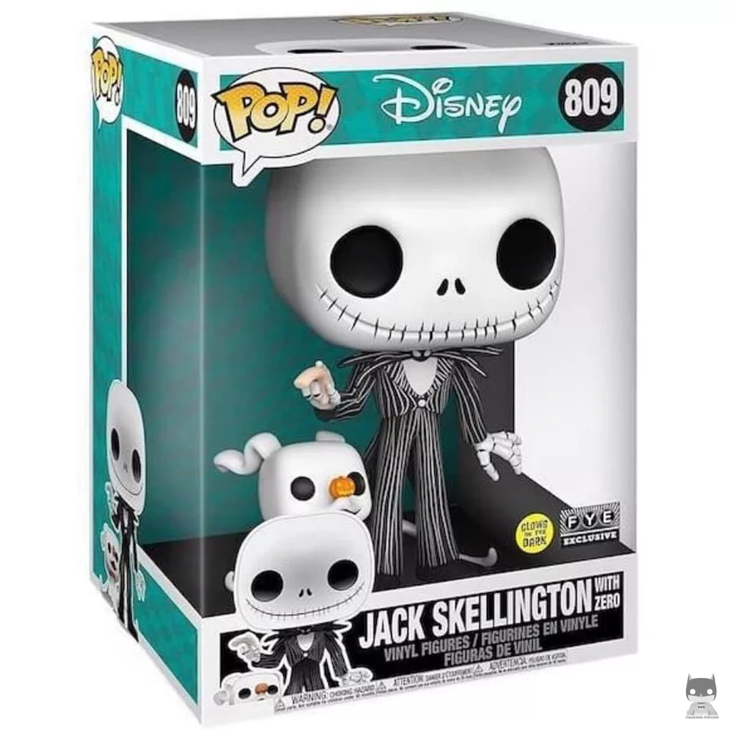 Figura Funko Pop! Jack Skellington con Zero (Supersized) en su caja