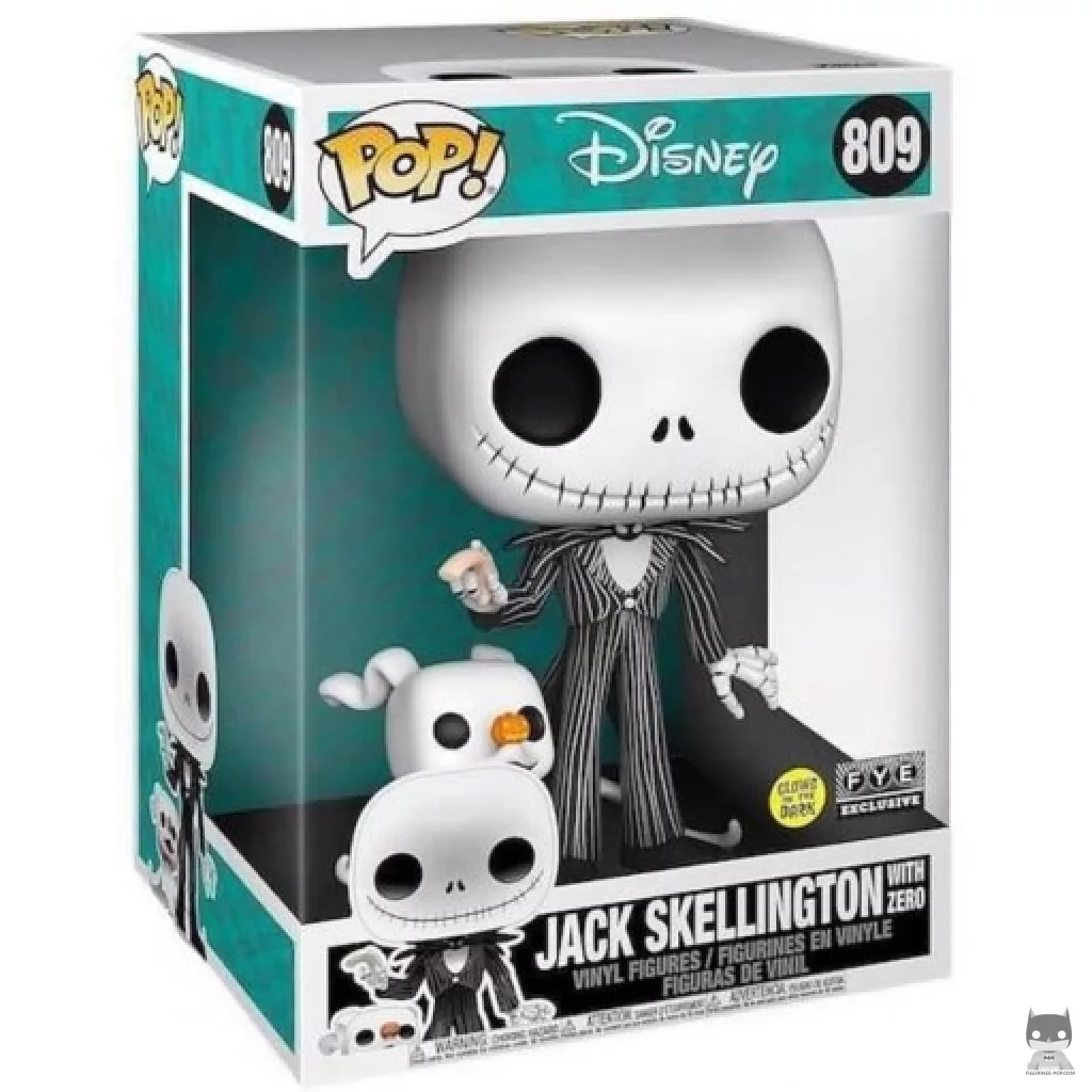 Figura Funko Pop! Jack Skellington con Zero (Supersized) en su caja