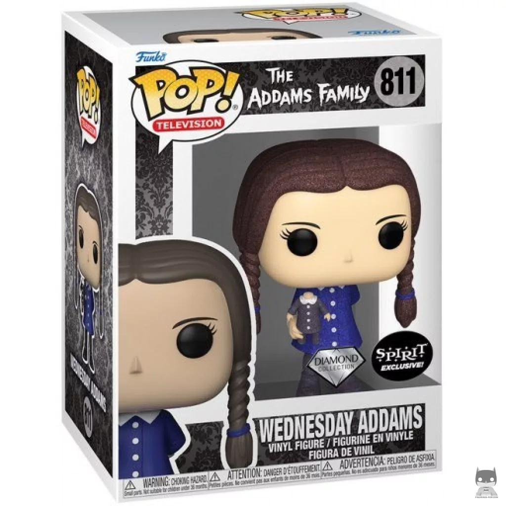 Figura Funko Pop! Miércoles Addams (Purpurina de diamante) en su caja