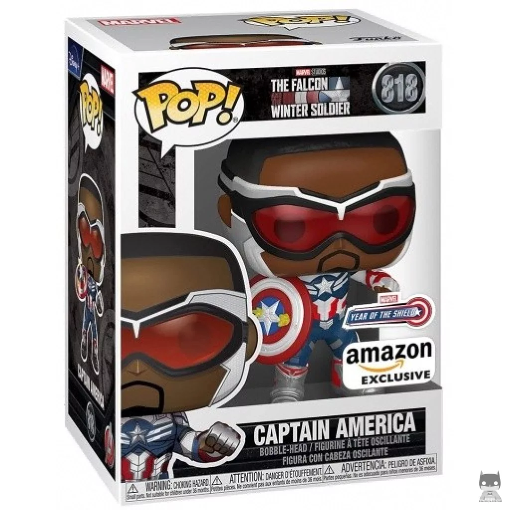 Figura Funko Pop! Capitán América con escudo en su caja