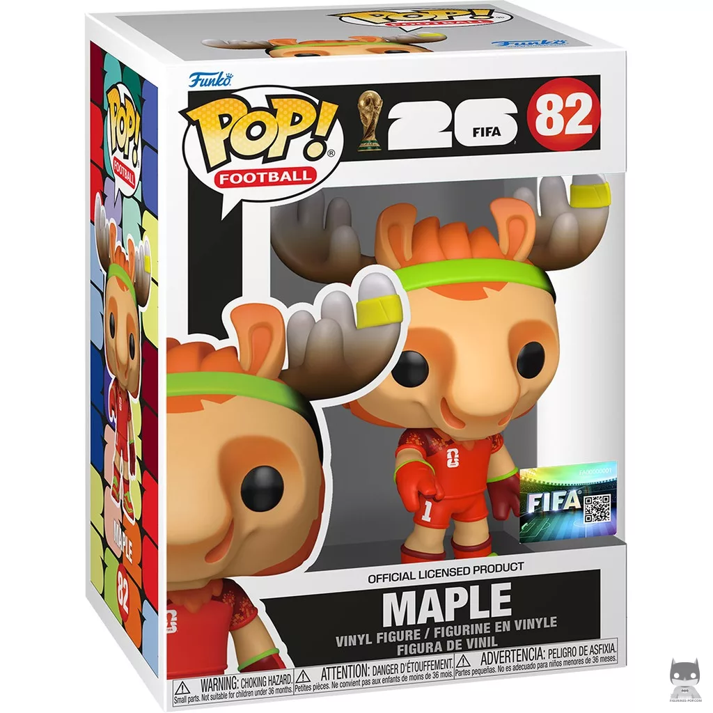 Figura Funko Pop! Maple (Mascota del Mundial de la FIFA 2026) en su caja
