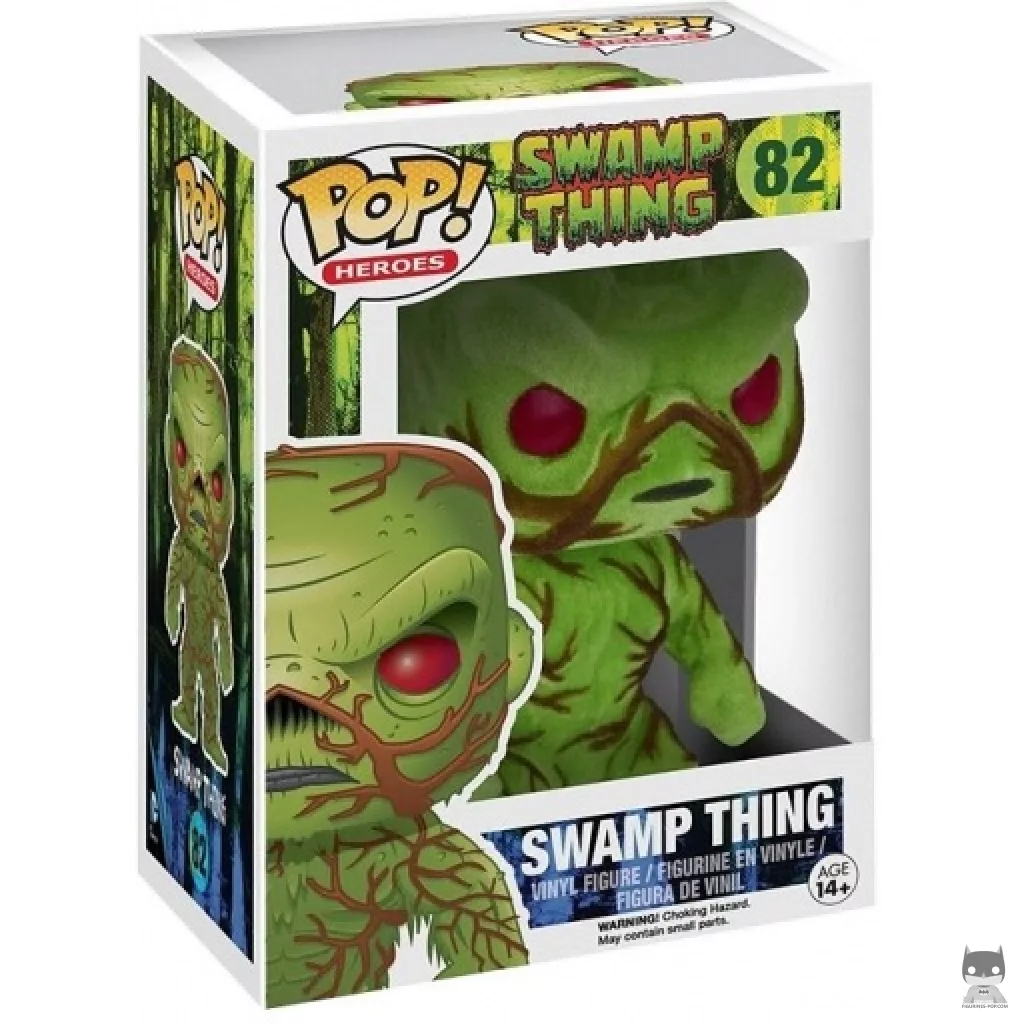 Figura Funko Pop! Swamp Thing (Flocado & Brilla en la oscuridad) en su caja