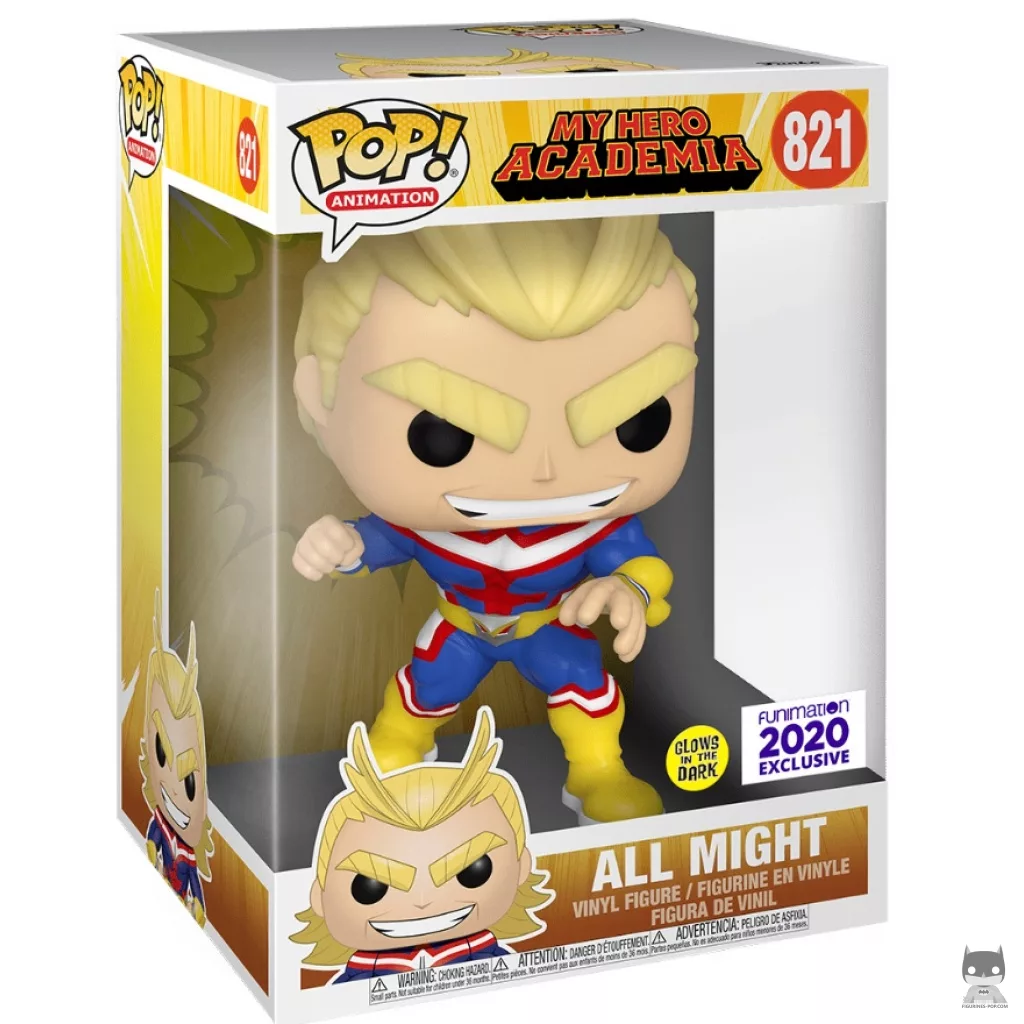 Figura Funko Pop! All Might (Supersized & Brilla en la oscuridad) en su caja