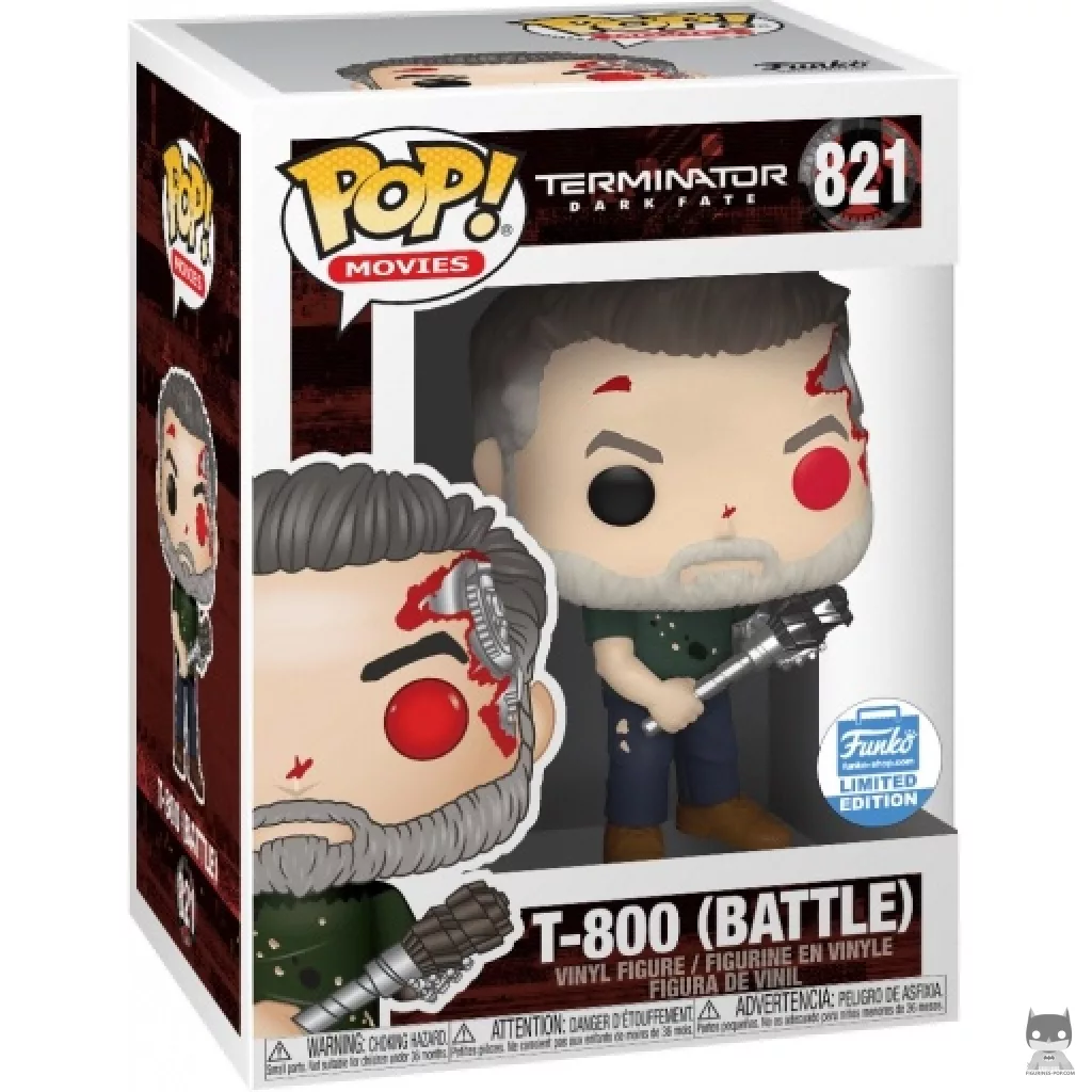 Figura Funko Pop! T-800 de batalla en su caja