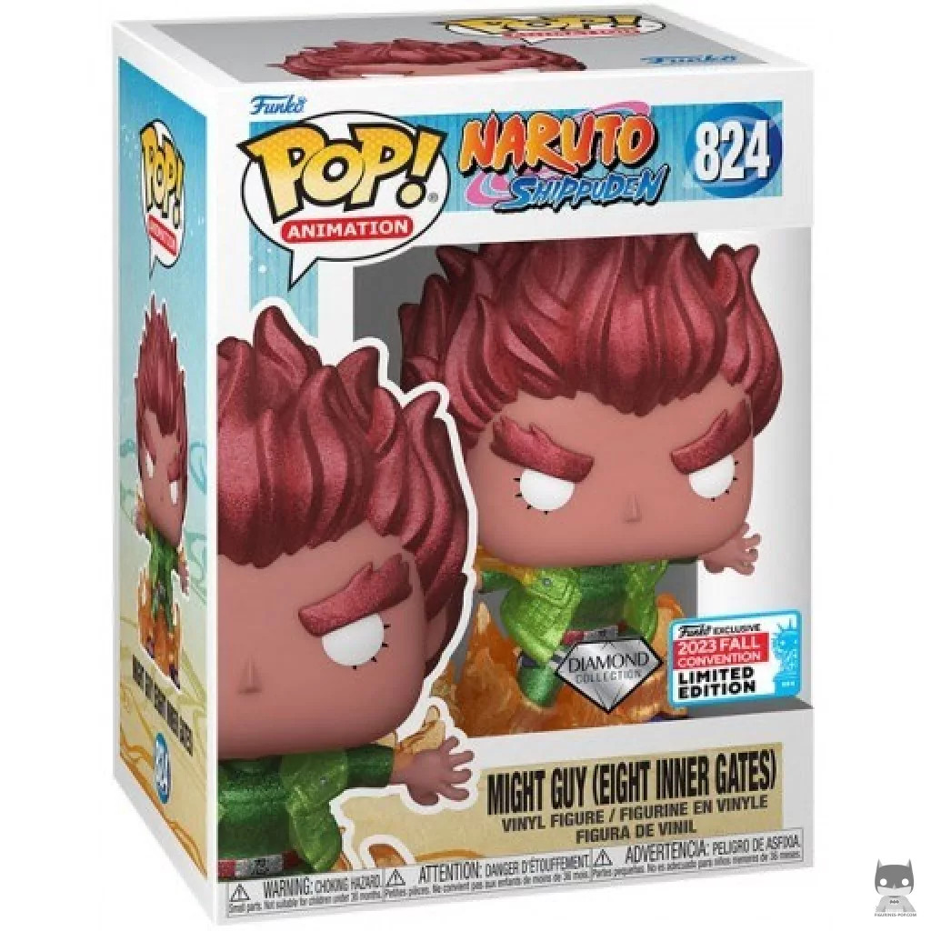 Figura Funko Pop! Might Guy (Ocho Puertas Internas) (Purpurina de diamante) en su caja