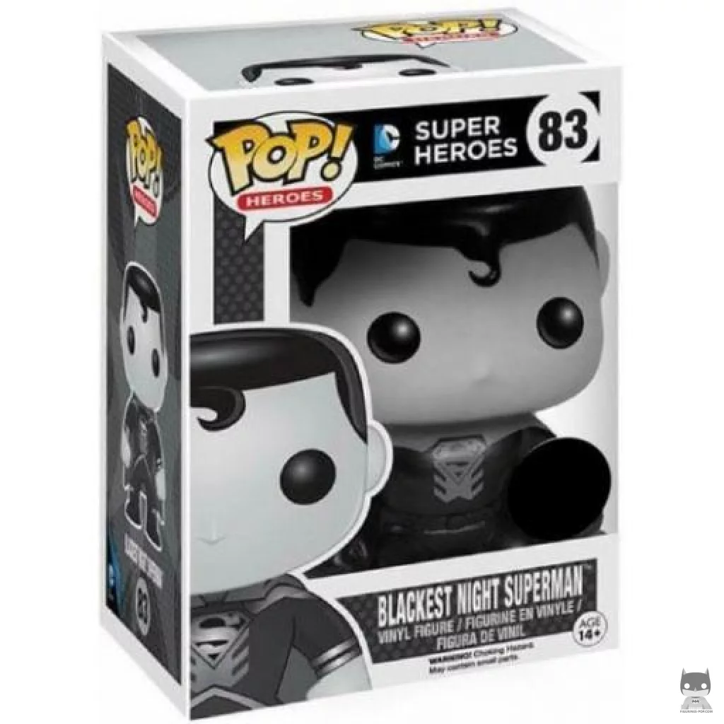 Figura Funko Pop! Superman de La noche más oscura (Blanco y negro) en su caja