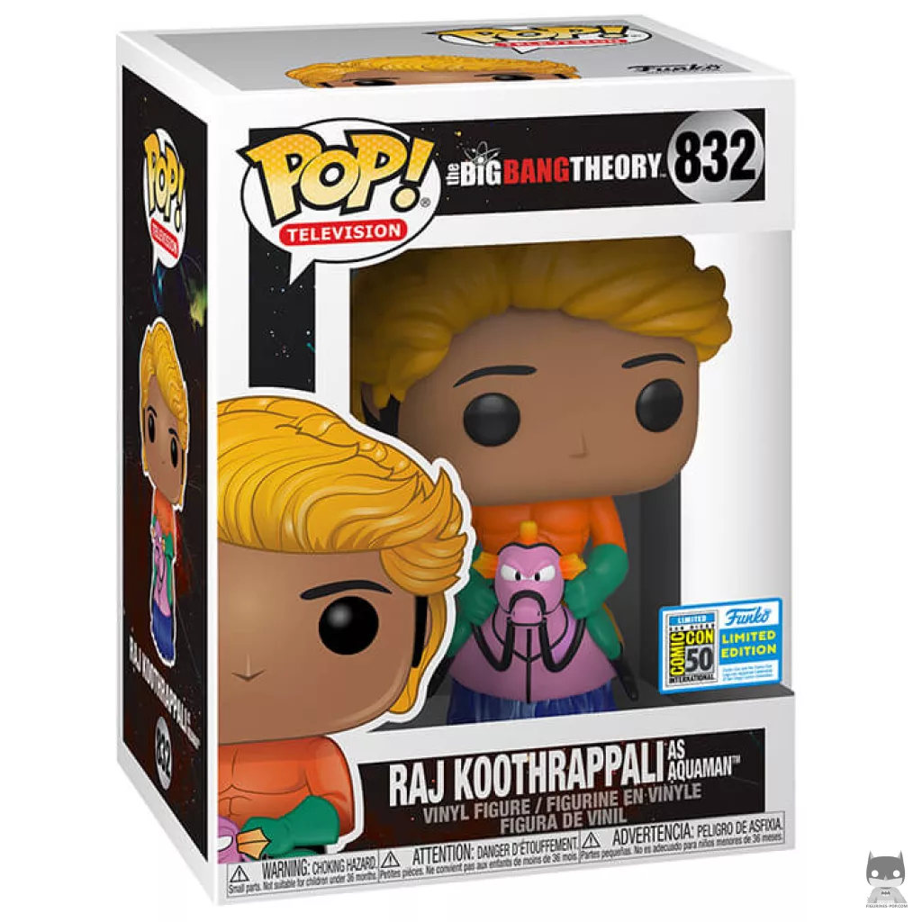 Figura Funko Pop! Raj Koothrappali como Aquaman en su caja