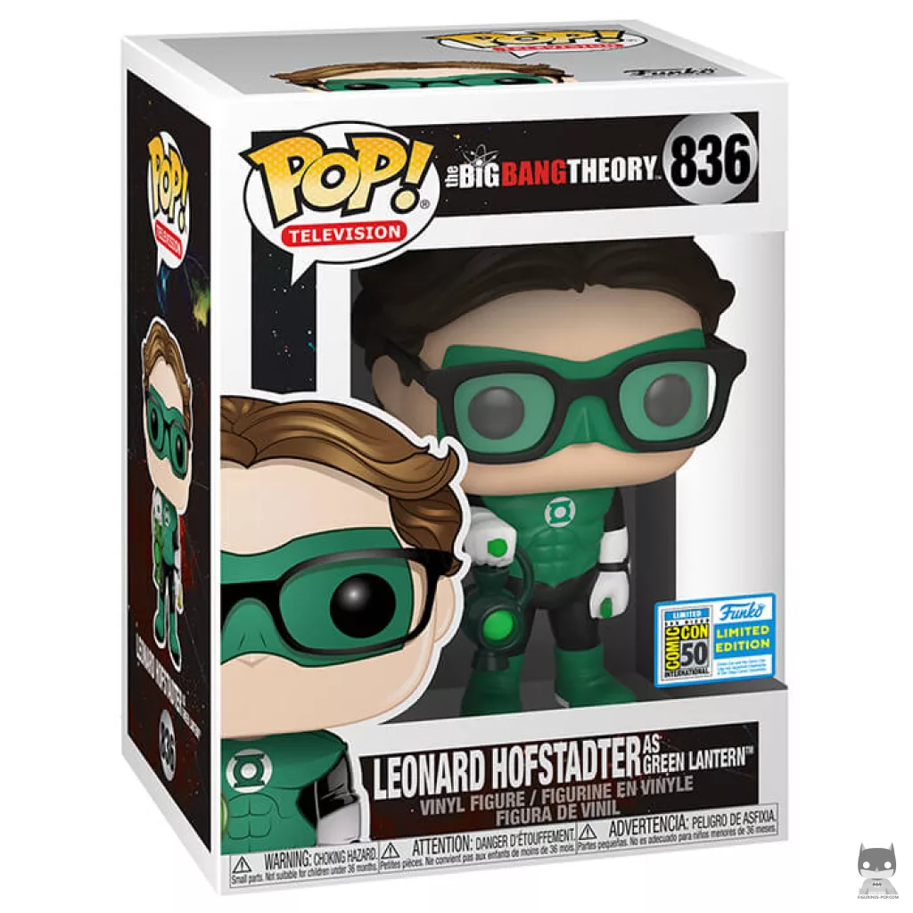 Figura Funko Pop! Leonard Hofstadter como Linterna Verde en su caja