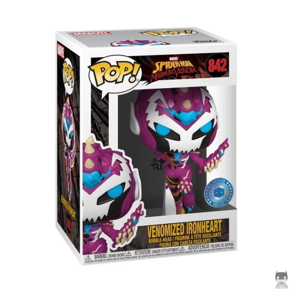 Figura Funko Pop! Ironheart venomizada en su caja