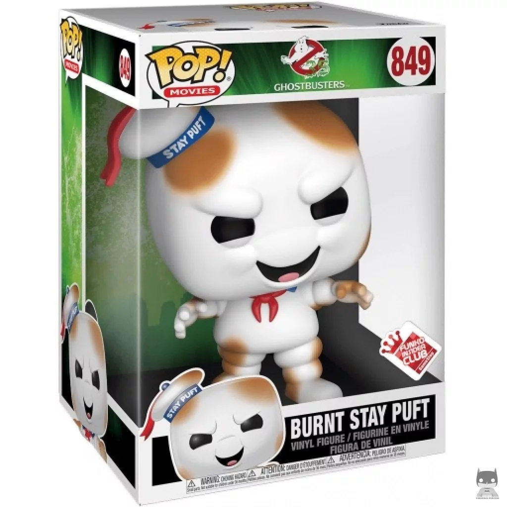 Figura Funko Pop! Hombre de Malvavisco Stay Puft quemado (Supersized) en su caja