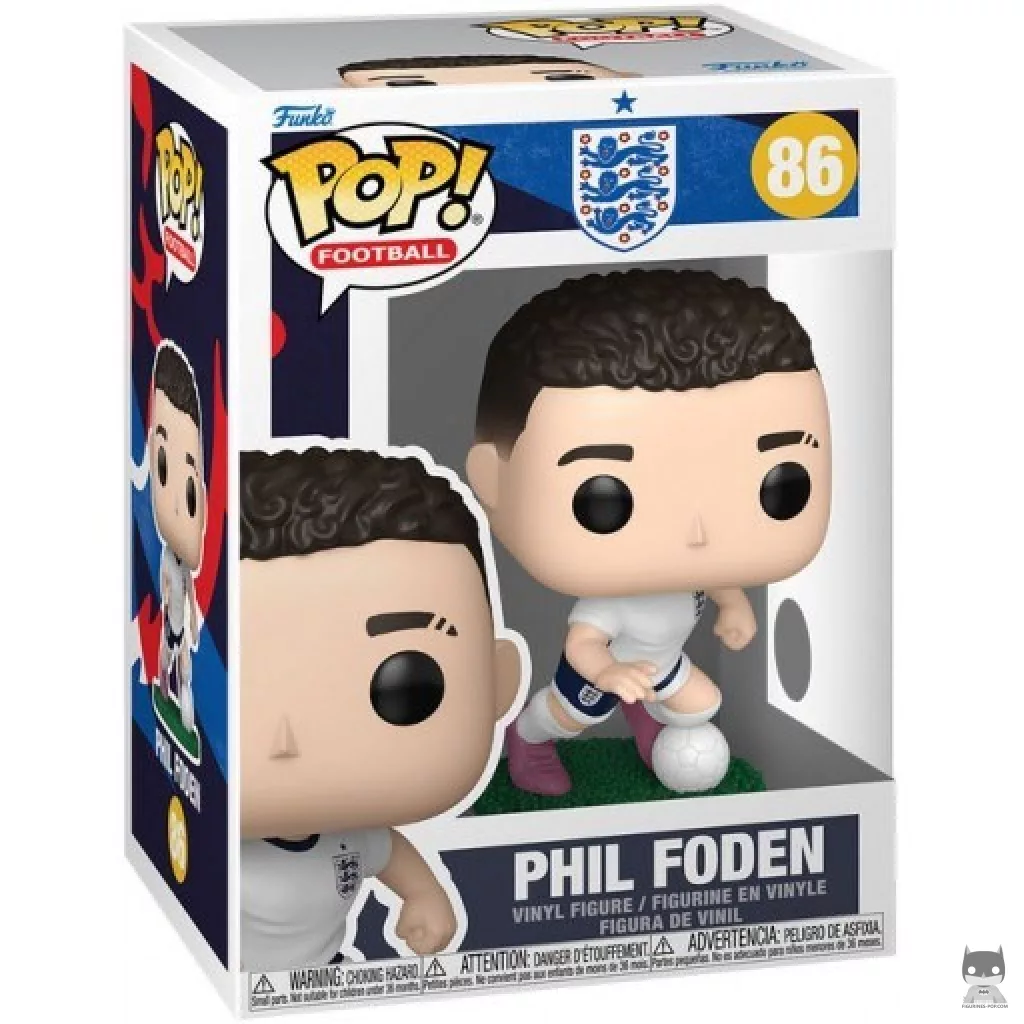 Figura Funko Pop! Phil Foden (Inglaterra) en su caja