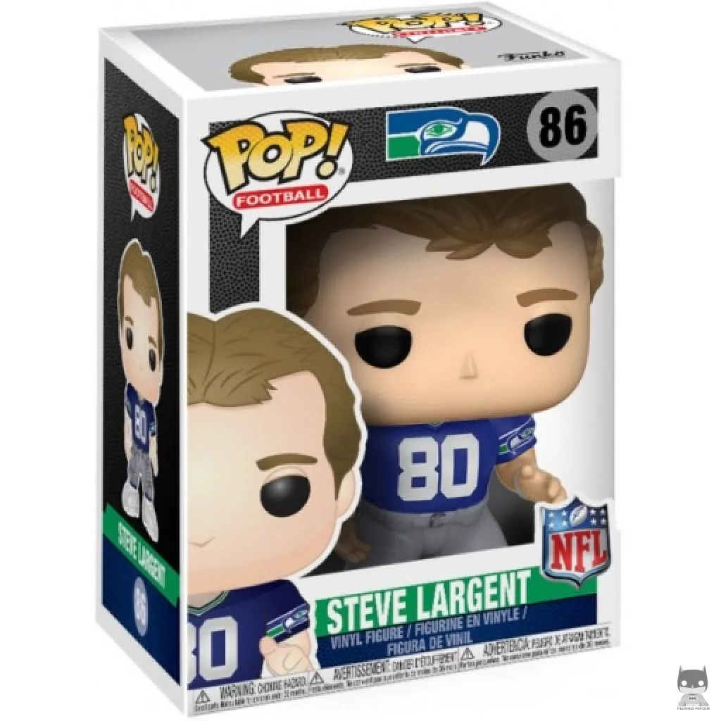 Figura Funko Pop! Steve Largent (Seahawks retro) en su caja