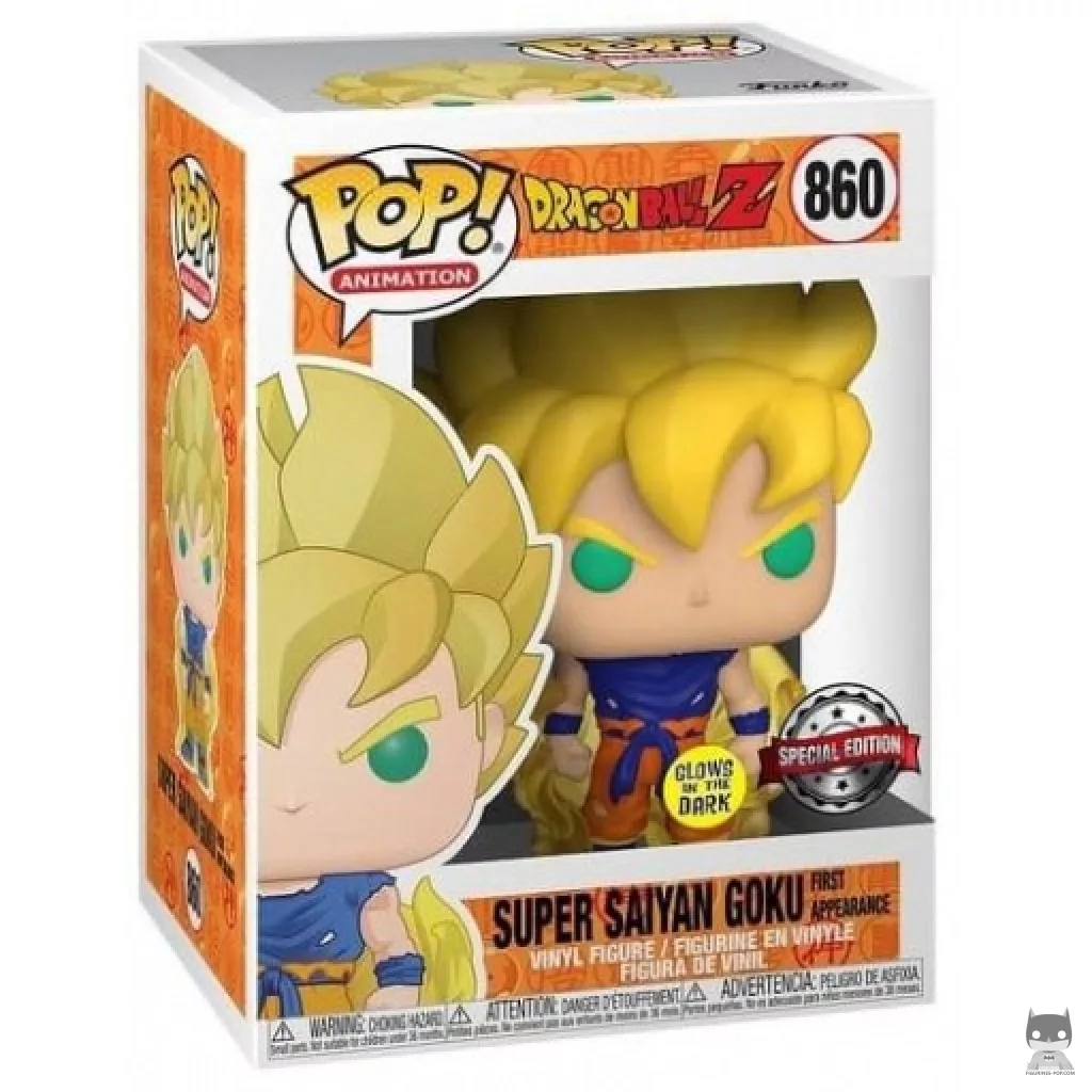 Figura Funko Pop! Goku Super Saiyan primera aparición (Brilla en la oscuridad) en su caja
