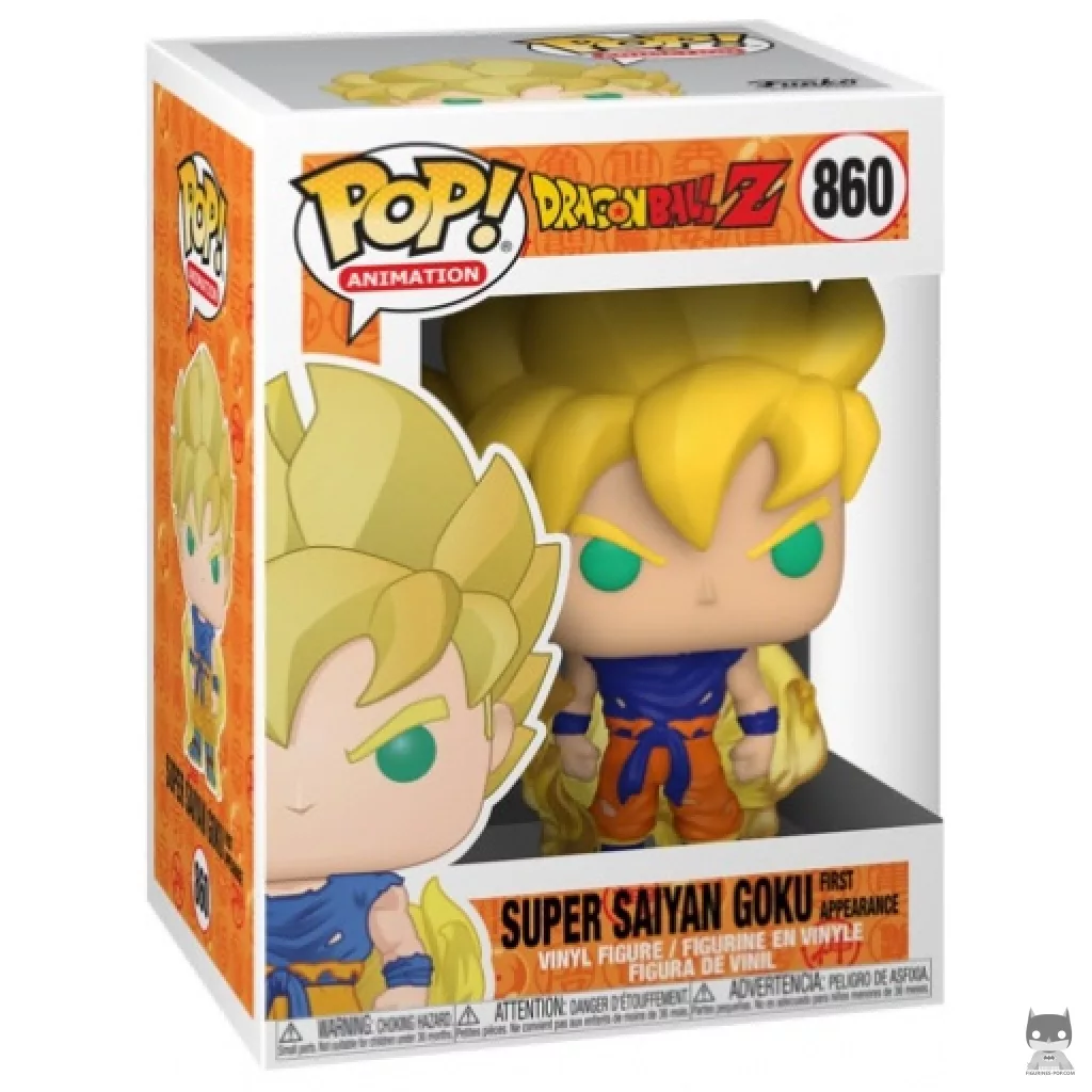 Figura Funko Pop! Goku Super Saiyan primera aparición en su caja