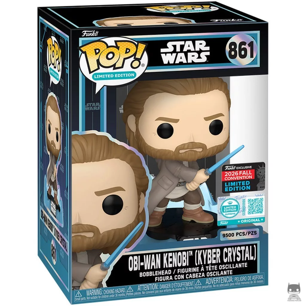 Figura Funko Pop! Obi-Wan Kenobi (Cristal kyber) en su caja