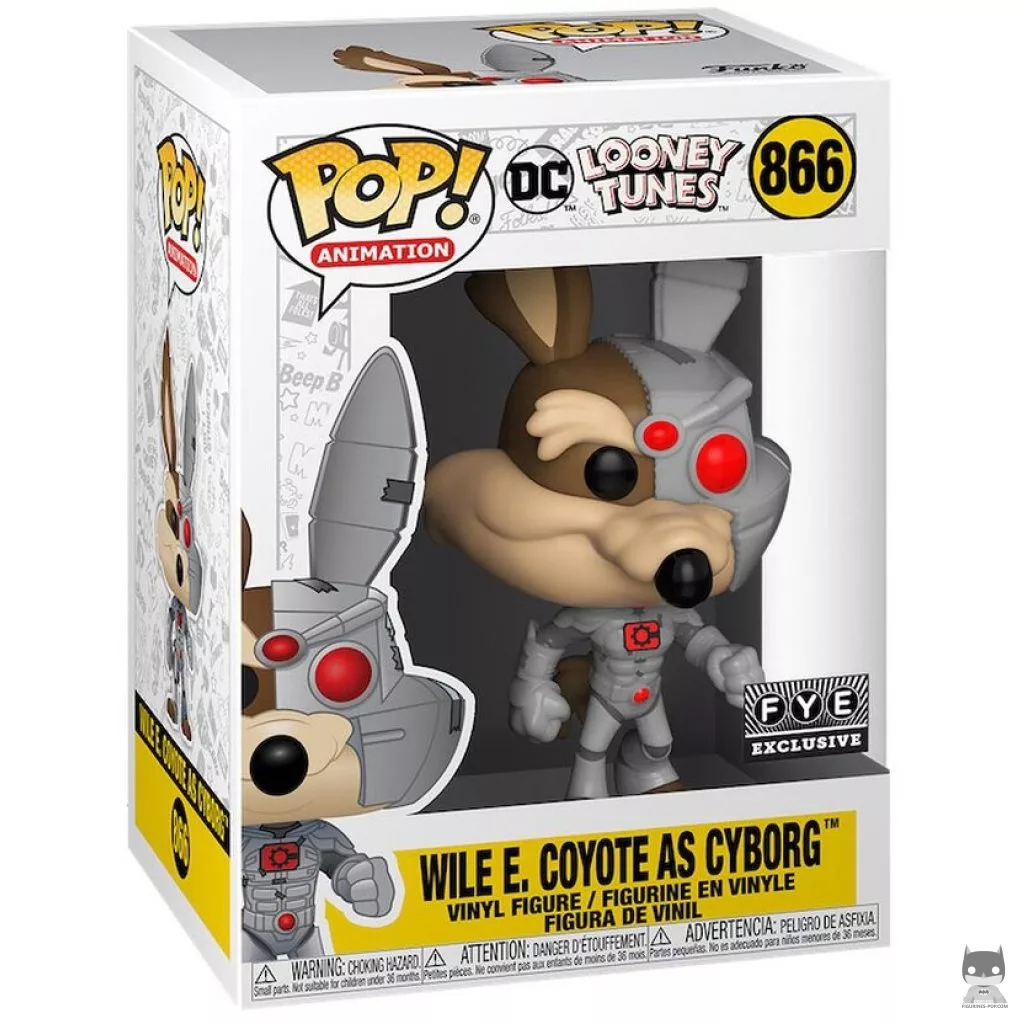 Figura Funko Pop! Wile E. Coyote como Cyborg en su caja