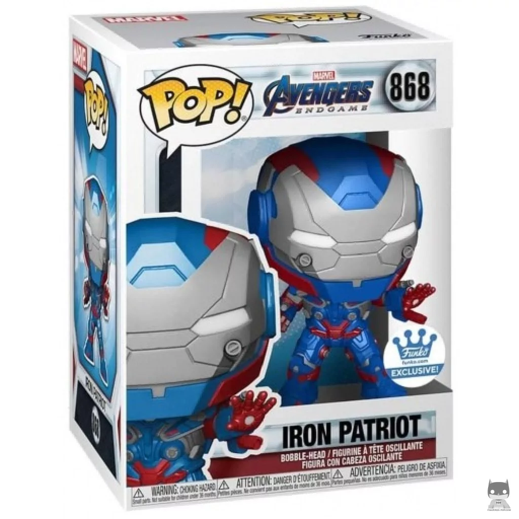 Figura Funko Pop! Iron Patriot (Metalizado) en su caja