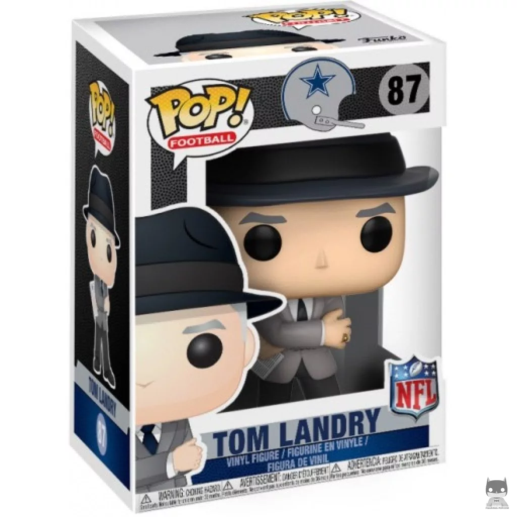 Figura Funko Pop! Tom Landry (Entrenador de los Cowboys) en su caja