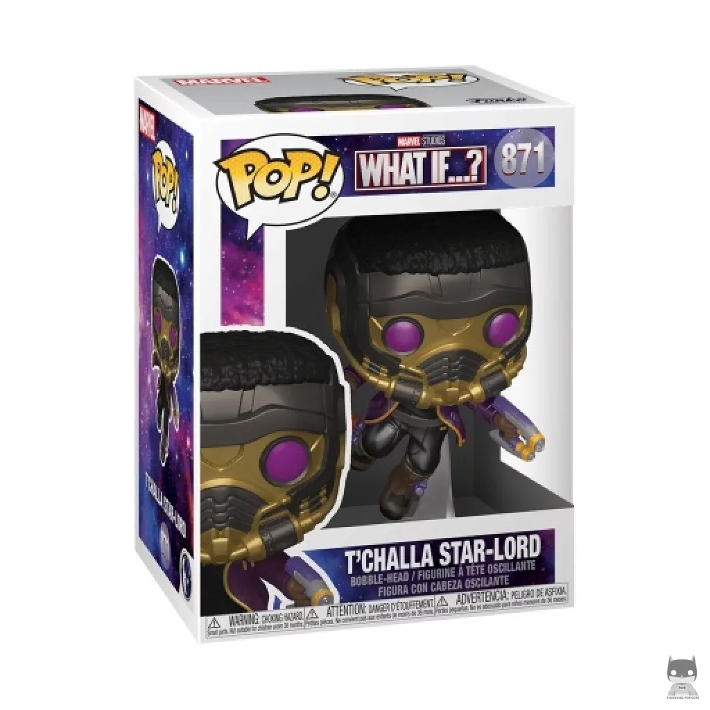 Figura Funko Pop! T'Challa Star-Lord (Metalizado) en su caja