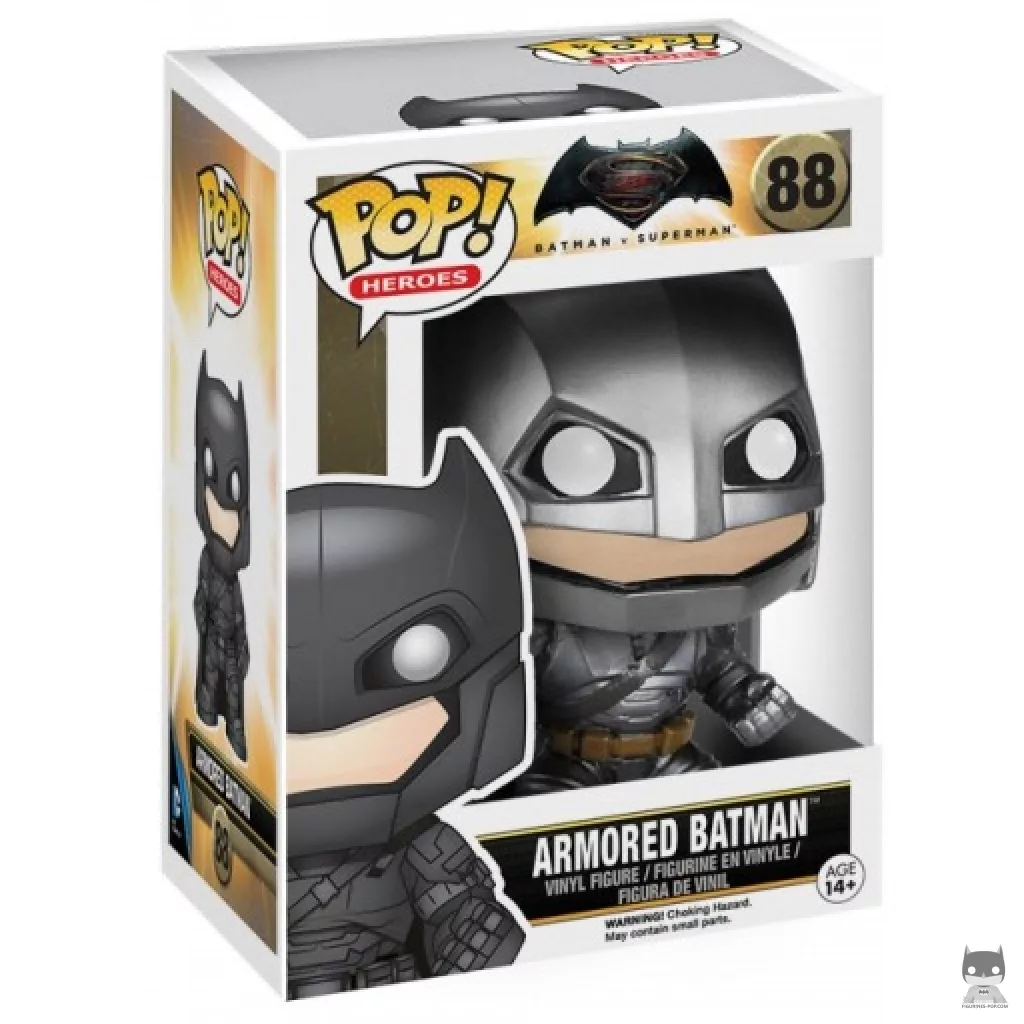 Figura Funko Pop! Batman con armadura en su caja