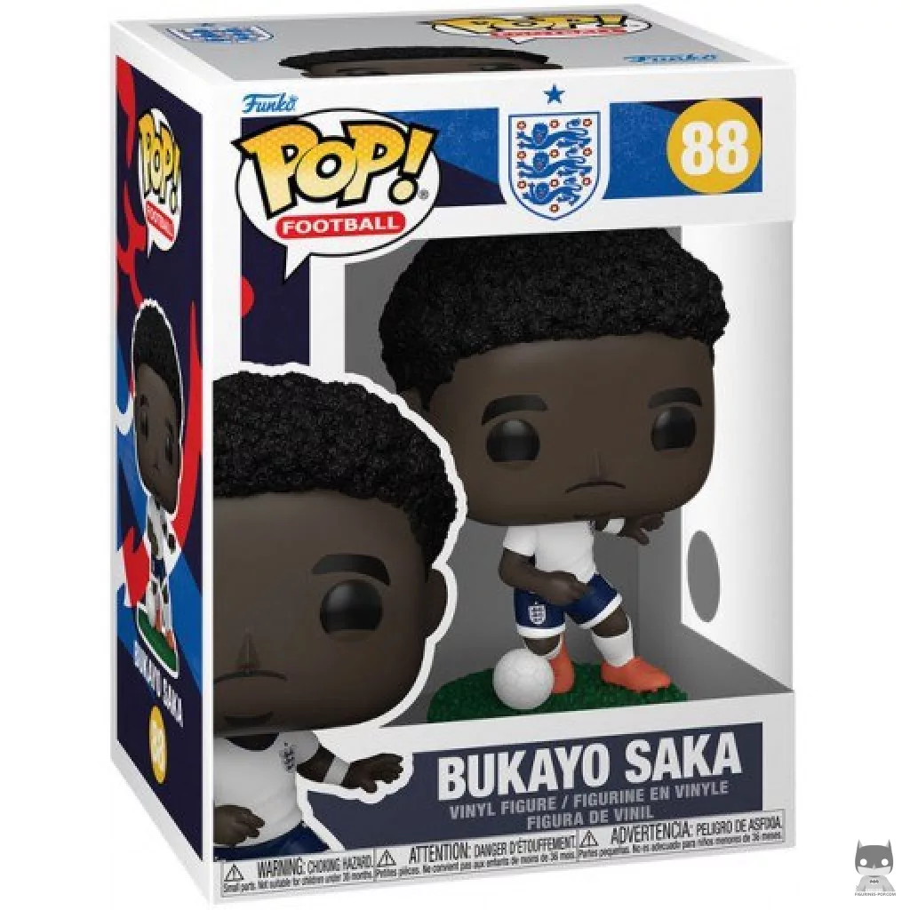 Figura Funko Pop! Bukayo Saka (Inglaterra) en su caja