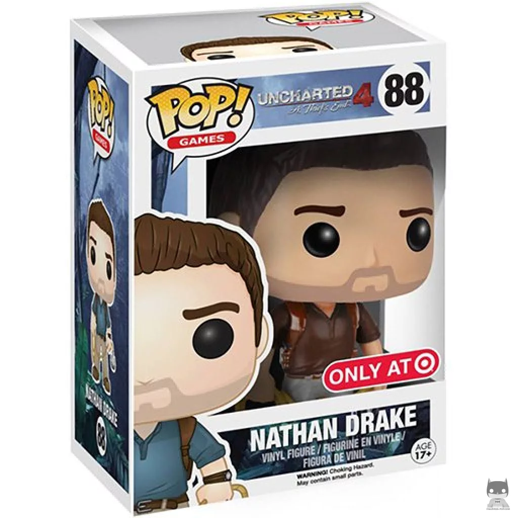 Figura Funko Pop! Nathan Drake (Camisa marrón) en su caja